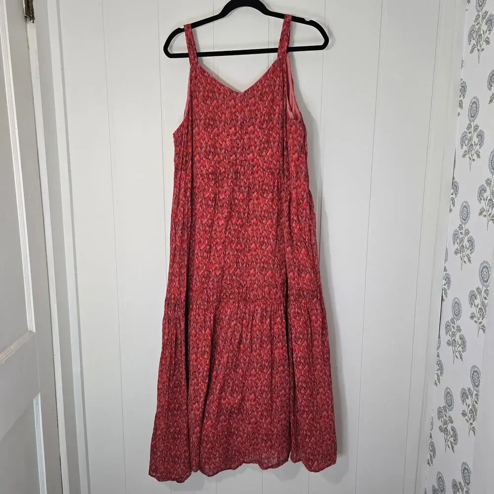 Joie Bondi Tea Rose Tiered Cotton Maxi Dress Cotton Sundress Size Medium - Picture 2 of 6
